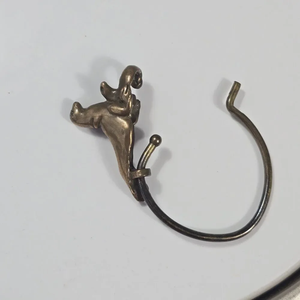 Vintage Christopher Jupp Sea Lion Mom and Baby Brass Keyring